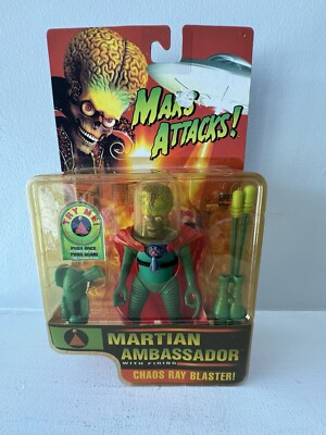 VTG Sealed 1996 Mars Attacks Martian Leader With Firing Disintegration Ray NIP