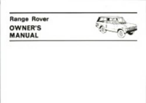 Range Rover Owners' Handbook: Range Rover (2 Dr) (Poche) | eBay