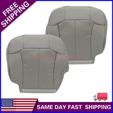For 2002 Cadillac Escalade Driver Passenger Leather Bottom AC Seat Cover Gray