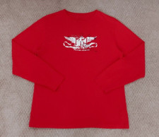 Polo Ralph Lauren PRL Long Sleeve T-Shirt Graphic Crewneck Tee Red Boys Size L