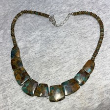   Turquoise 925  Bib-Style Statement Necklace 21  Total