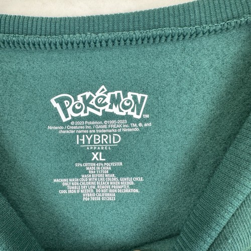 Charged Up For The Holidays Christmas Sweatshirt XL Green Long Sleeve Pokemon - Picture 6 of 6