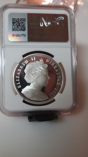 NGC PF68 Gibraltar 2001 Florence Nightingale Silver Crown Pobjoy Mint Proof - Picture 5 of 5