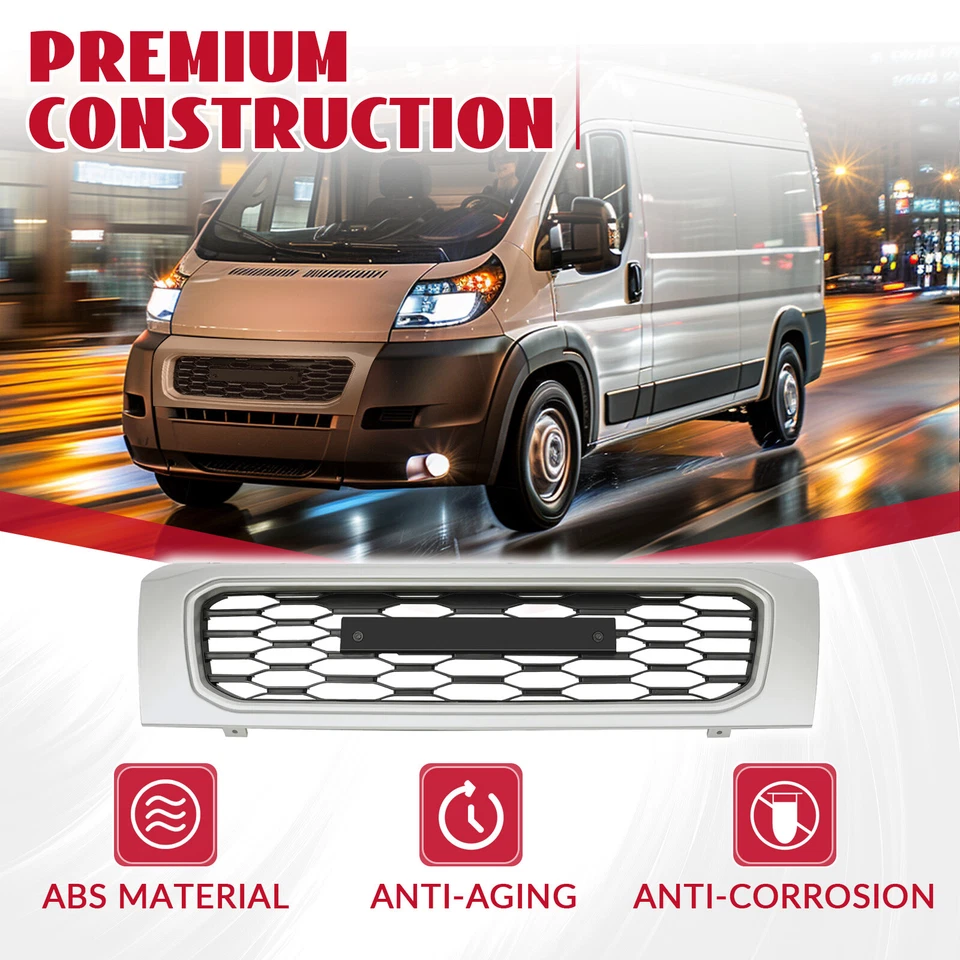 Rejilla de parachoques delantera cromada para Ram Promaster 1500 2500 3500 2019-2022 6RD01SZ0AA Foto 2 de 4