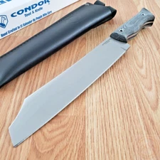 Condor Woodbuster Machete Knife 9.75" 1075HC Steel Full Blade Micarta Handle