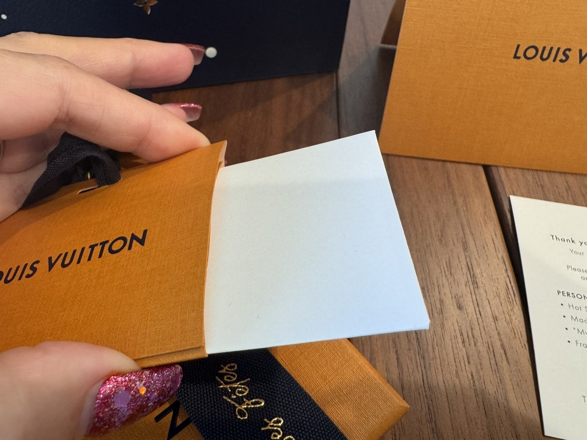 6p Louis Vuitton Christmas Blue Gold Gift Bag Ribbon Box Giftbox
