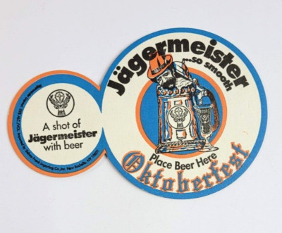 Vintage Jägermeister USA Bierdeckel Untersetzer Oktoberfest Coaster blau-orange