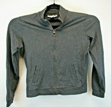 Style Co. Sweatshirt Women's Medium Gray Full Zip Pockets