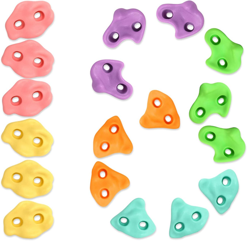 18PCS Climbing Holds for Kids, Rock Wall Climbing Kit with Hardware for Indoor a - Picture 1 of 7