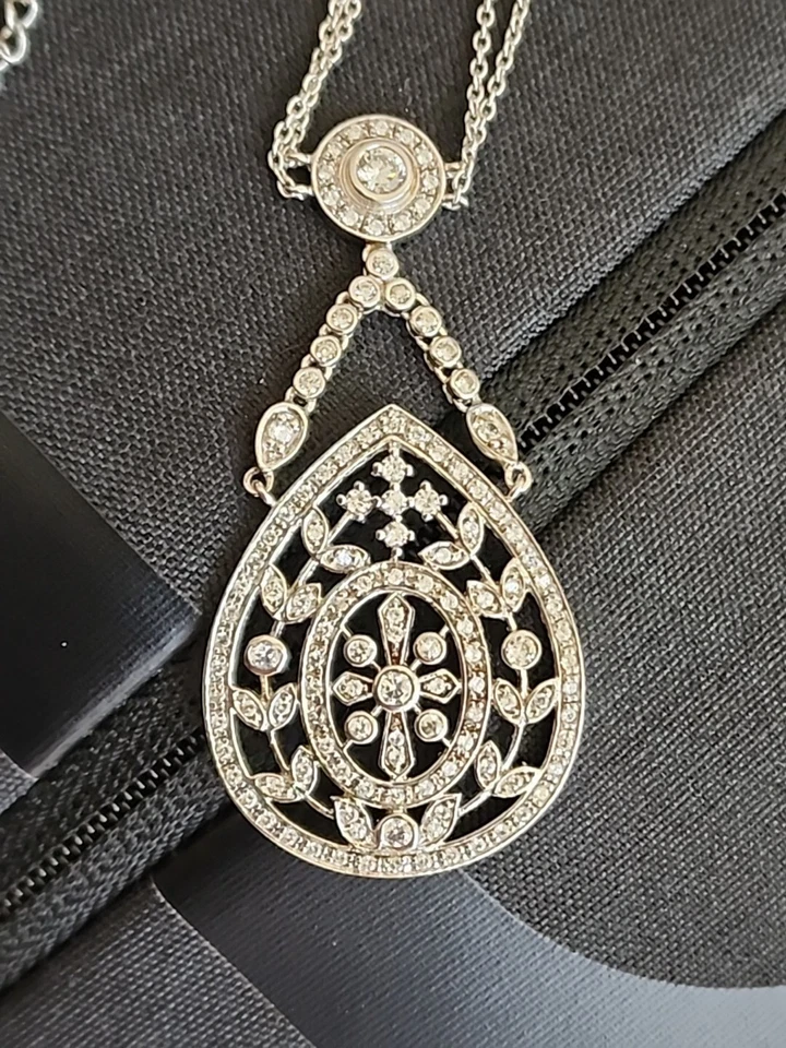 Colar de lapela ESPO Joseph Esposito prata esterlina diamante - Imagem 2 de 4