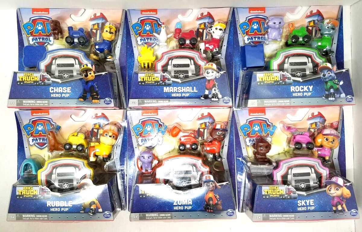 Paw Patrol BIG TRUCK Hero PUPS Set of 6 Chase Marshall Rocky