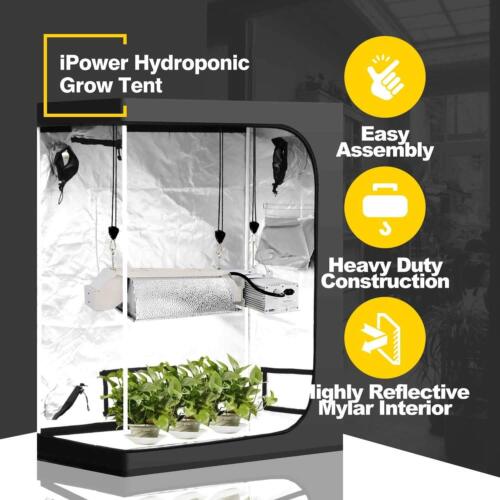 Grow Tent and 2-Pair 1/8 Inch 8-Feet Long Adjustable Rope Clip Hanger Combo Set - Picture 4 of 21