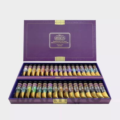 Mijello Mission Tourmaline Two Tone Granulation Watercolor Set of 34 MGC-8034