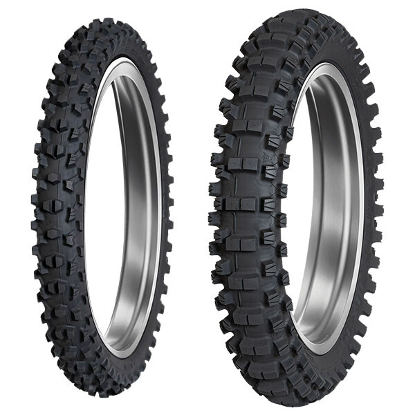 TYRE PAIR DUNLOP 60/100-12 36J + 110/100-18 64M GEOMAX MX34