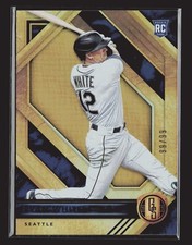 2021 Panini Chronicles #5 Evan White Gold Standard Blue Rookie RC /99 Mariners