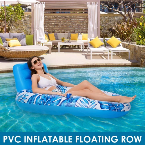 Inflatable Pool Lounge Floating Recliner Swimming Beach with Cup Holders - Picture 8 of 15