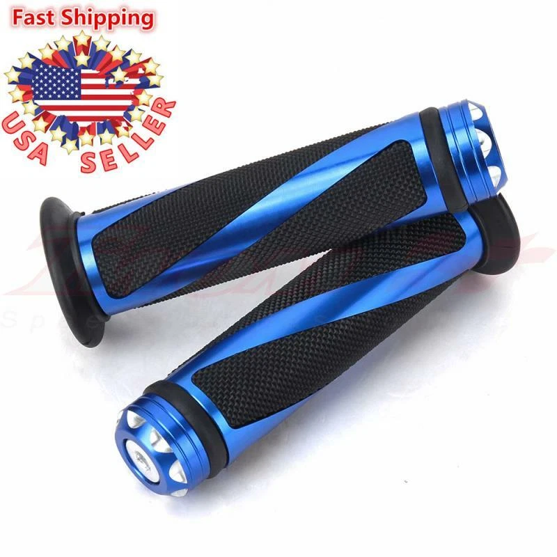 Guidão de borracha azul para motocicleta 7/8" para Suzuki GSXR600 R750 R1000 - Imagem 3 de 4