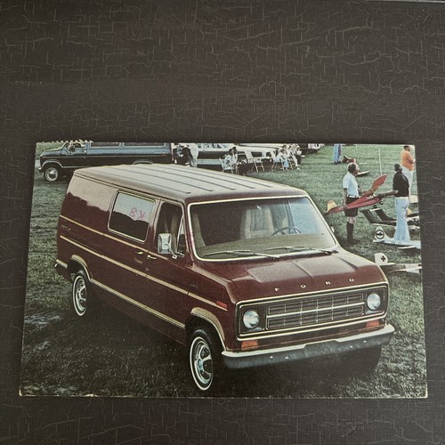 Vintage 1977 Ford Econoline Van Postcard Binau Ford Dealership Three Rivers MI