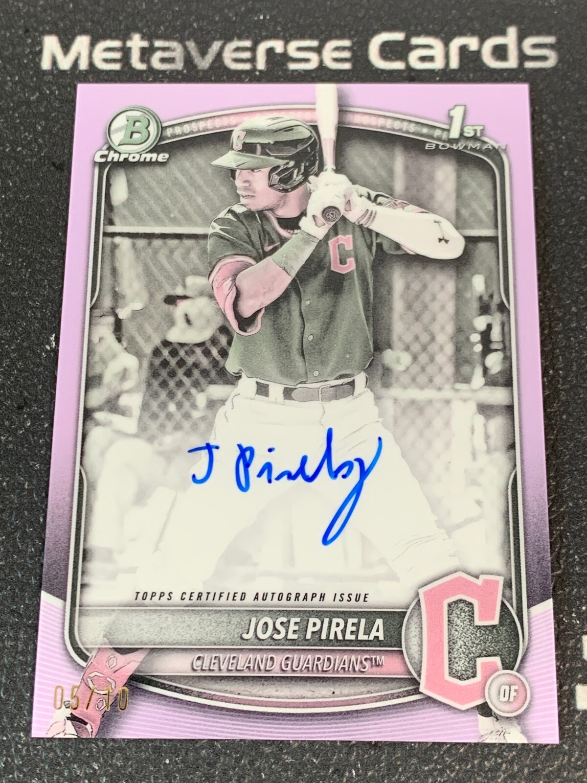2025 BOWMAN CHROME PROSPECT AUTO 1st Jose Pirela PEARL REFRACTOR /10
