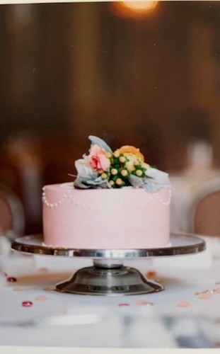 13 inch Stainless Steel Round Cake Stand, 3 1/2 inches tall