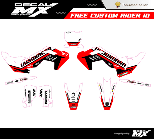 Fits HUSQVARNA TE FE 2024/2025 and FC TC FX 2023/2024 all cc graphic kit decals - Picture 4 of 5