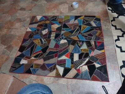 Antique Crazy Quilt - Antique Textile Fine Art - Early American Folk...