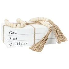 Decorative Books for Home Decor White Faux Books for Decoration Rustic Farmho...