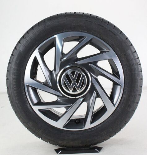 VW UP 1S Sommerräder Conti 15 Zoll Alufelgen Woodstock grau Felgen 1S0601025BM - Bild 4 von 6