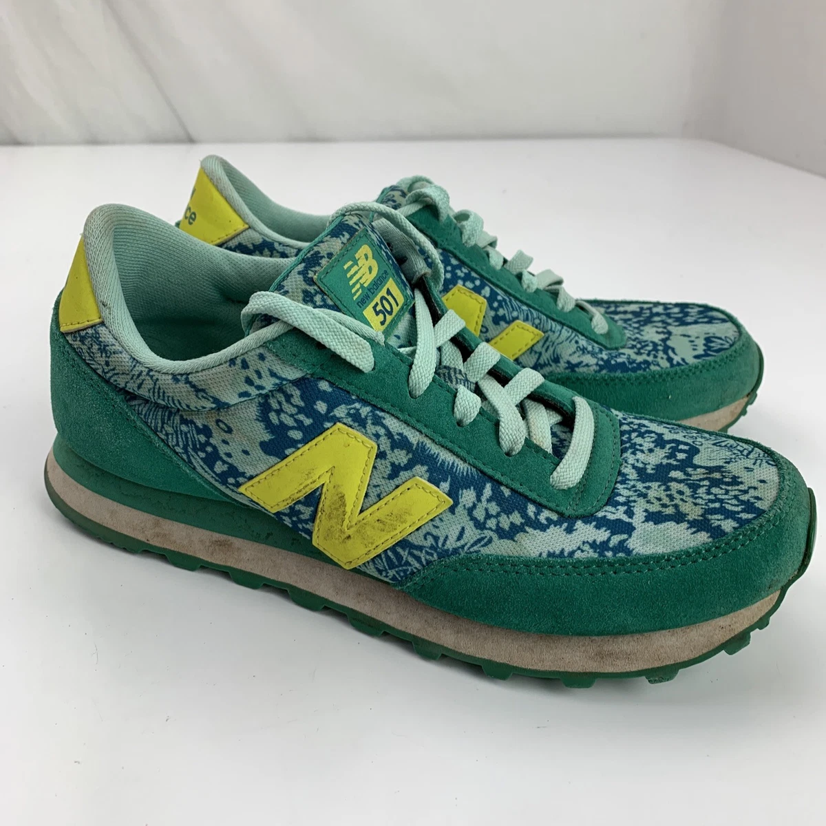 New Balance 501 Sneakers Womens Size 8 Green Yellow WL501FCS eBay