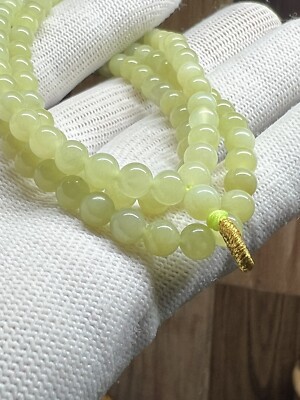 6mm Hetian Yellow Jade Necklace新疆和田玉若羌黄口料黄玉项链| eBay