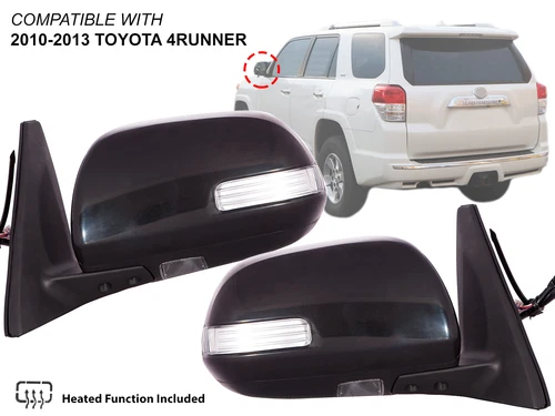 For Mirror Power Heated Signal Puddle 2010-2013 Toyota 4Runner Pair Right & Left