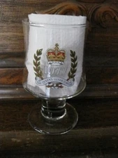Vtg the Queen's Silver Jubilee 1977 Queen Elizabeth Footed Goblet Glass 5"