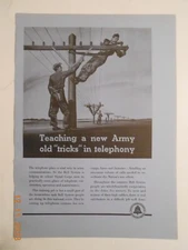 1942 WWII War AD Bell System AT&T Telephone U.S. Army Soldier Lineman repairs