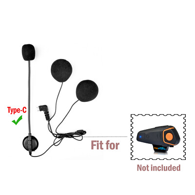 Motorcycle Headphones Type-C Headset with Hard Microphone for BT-S2/S3 Pro Intercom