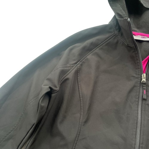 Free Tech Women’s L Rich Black Pink Soft Shell Water Resistant Zip Hooded Jacket - Picture 8 of 18