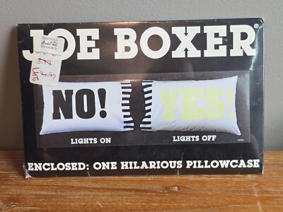 Vintage NOS 90's Joe Boxer Humor Pillowcase Glow in The Dark No Yes
