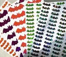 Holographic Sparkle Bat Stickers - Choose a Size - Halloween/Fall Crafts