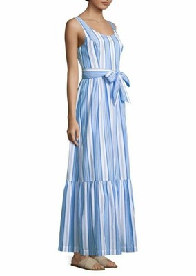 striped tiered maxi dress