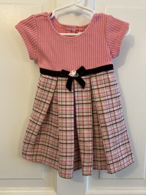 strapless open back dress Joyfolie Girls Rosi Boho Dress in Cinnamon Tartan