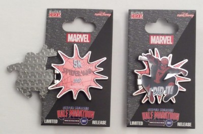 Run Disney Spiderman 5K I Did It Hinged Pin Disneyland Super Heroes Marvel 2017 