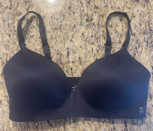 Tommy John Second Skin Lightly Lined Wireless Bra Smooth Back 36DD Black EUC