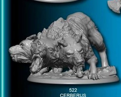 Cerberus Three Headed Dog Beast Unpainted Miniature Reaper Bones D&D Tabletop