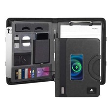 Premium Leather Padfolio,Portable Office,Business Portfolio Organizer Black