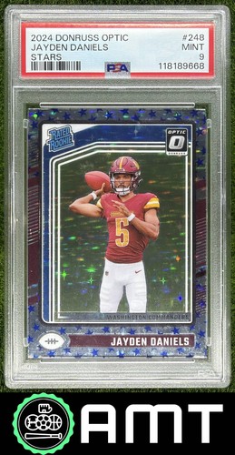 Jayden Daniels PSA 9 2024 Panini Donruss Optic Stars Commanders Rated RC 9668