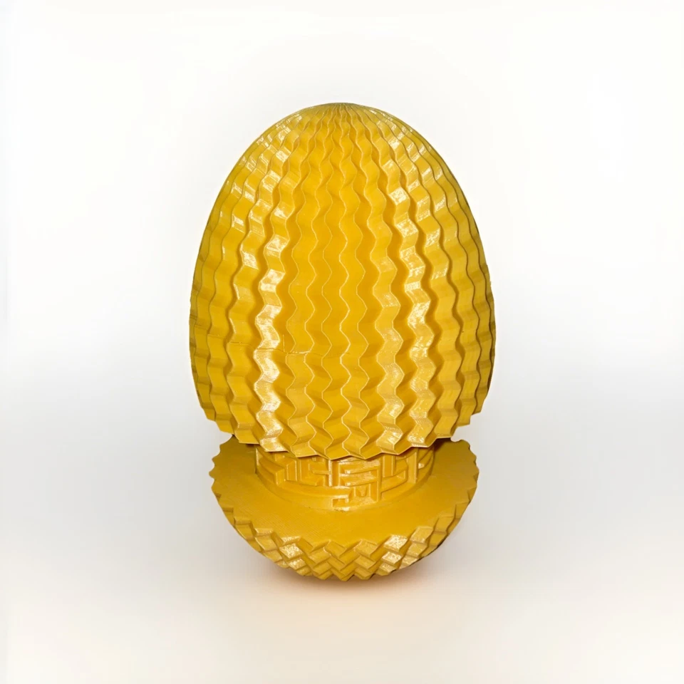 Enorme caja de regalo de laberinto rompecabezas de huevos dorados - contenedor cilindro laberinto impreso en 3D Foto 4 de 4