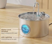 Automatic Pet Water Fountain 2.2 L,Stainless Steel