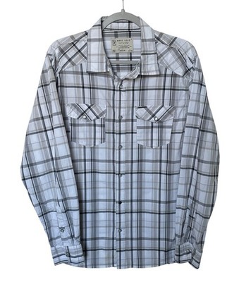 Mark Ecko Cut & Sew Long Sleeve Button-Up Pearl Snap Shirt Men s Size Medium EUC