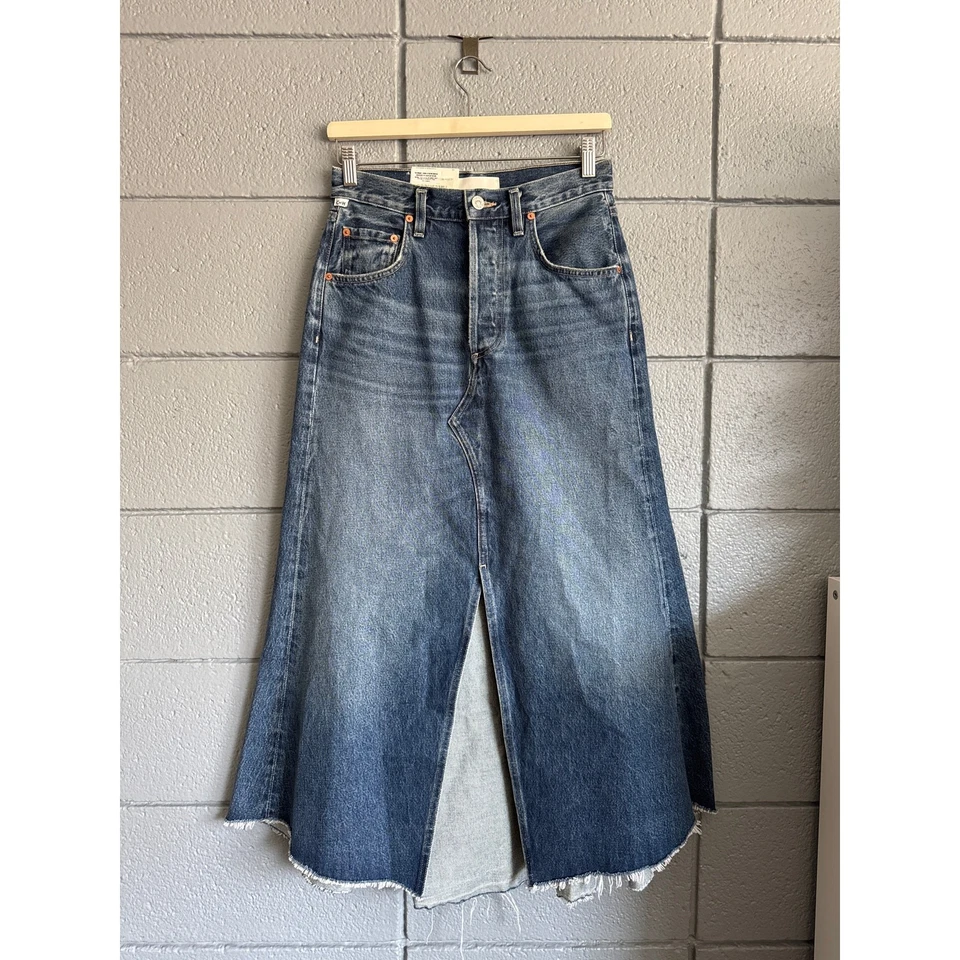 NWT Women's Citizen of Humanity Mina Reworked Denim Skirt in Medium Wash size 24 - Image 2 of 4