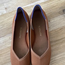 Rothys Womens Brown Knit Ballet Flats Blue Tr...