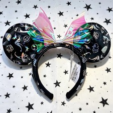 Disney- Parks Nightmare Before Christmas Minnie Ears with Pink Bow Headband